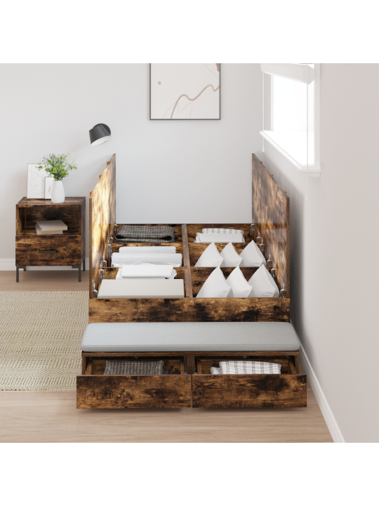 Ladustamisvoodi raam suitsetatud tamme 90x200 cm