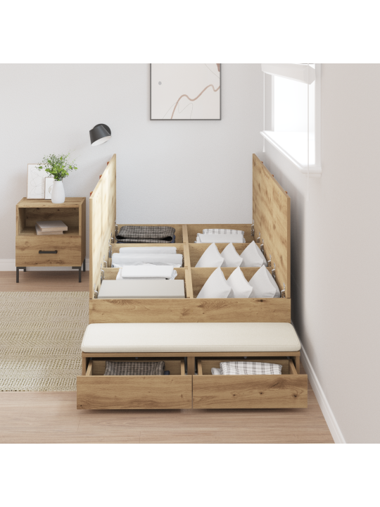 Ladustamisvoodi raam artisan oak 90x200 cm