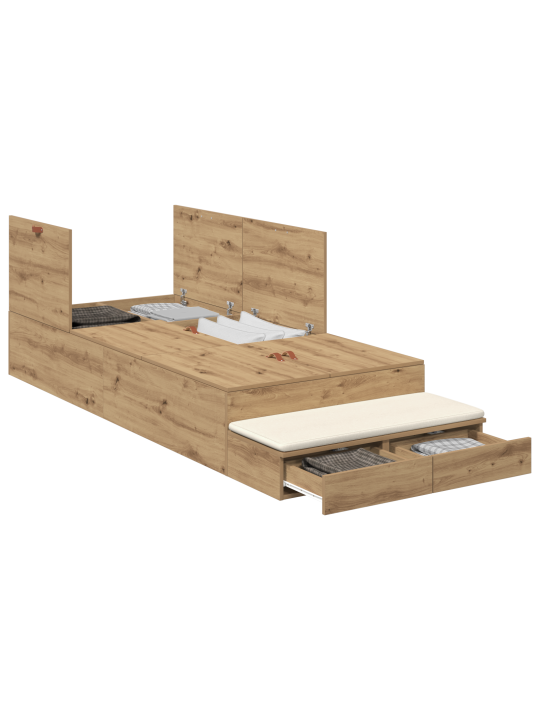 Ladustamisvoodi raam artisan oak 90x200 cm