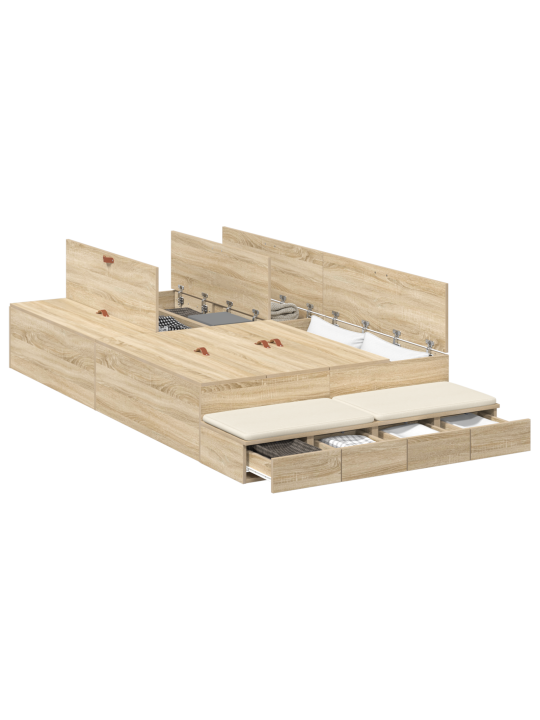 Hoiuvoodi raam sonoma tamm 120x200 cm