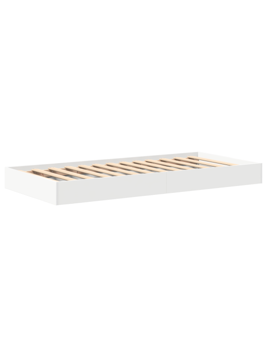 Raamatukapiga voodi valge 100x200 cm inseneritud puit