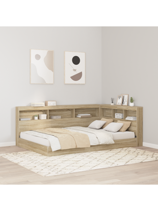 Raamaturiiuli voodi sonoma tamm 120x200 cm tehispuu