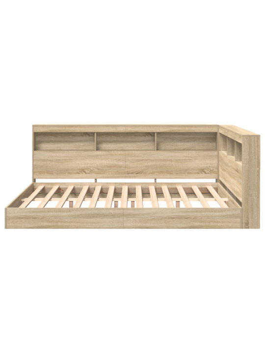 Raamatukappi voodi sonoma tamm 150x200 cm tehispuit