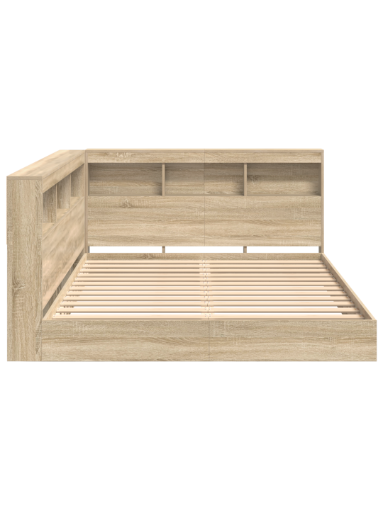 Raamatukappi voodi sonoma tamm 150x200 cm tehispuit
