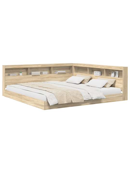 Raamatukapi voodi sonoma tamm 180x200 cm inseneritud puit