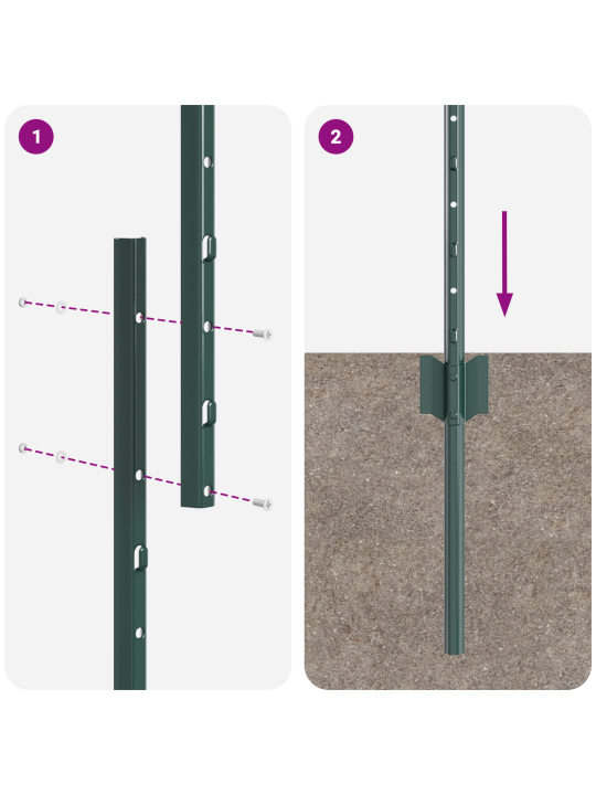 Aia postid 44 tk u-kanal roheline 140 cm teras