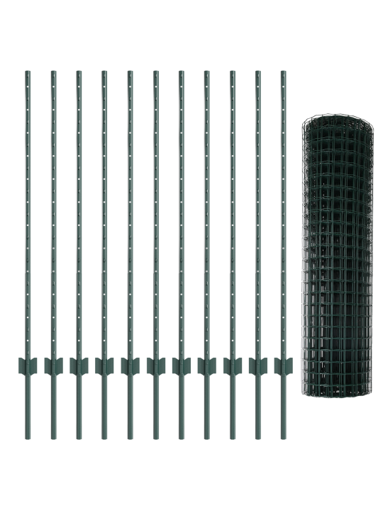 Aia komplekt pakis 2 roheline pvc kaetud metall 25 x 1.2 m aed
