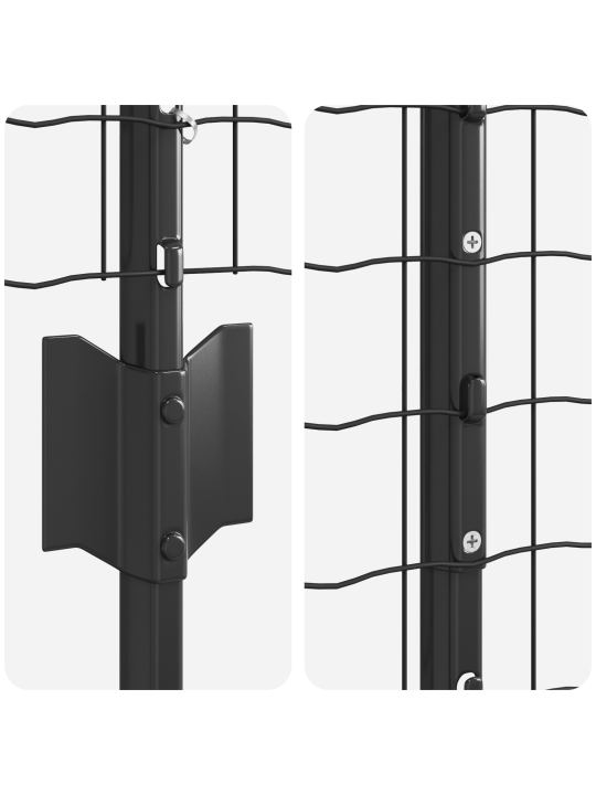 Aiapiirdekomplekt 2 tükki hall pulbervärvitud teras 25 x 1 m