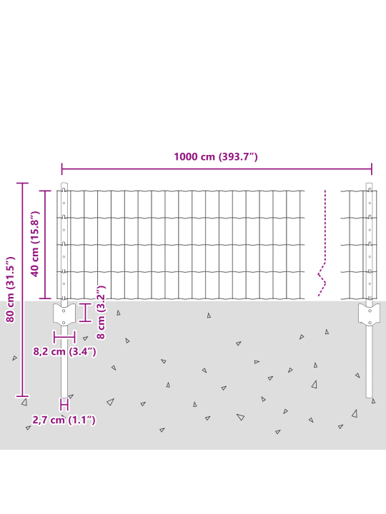 Euro aed 5 u postiga hõbedane 0,4x10 m teras