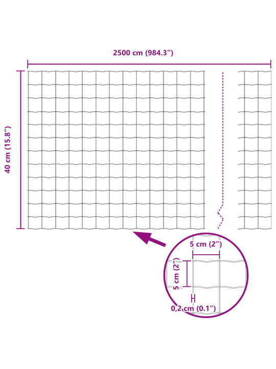Euroopa aed 11 u postsiga hõbedane 0,4x25 m teras