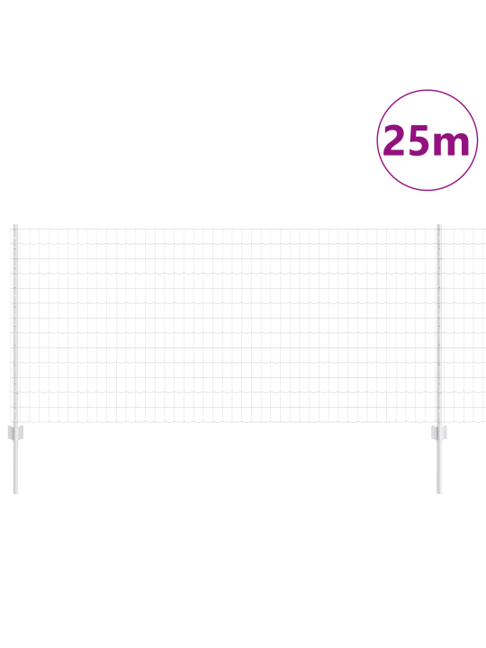 Euroopa aed 22 u-postiga hõbedane 1x25 m teras