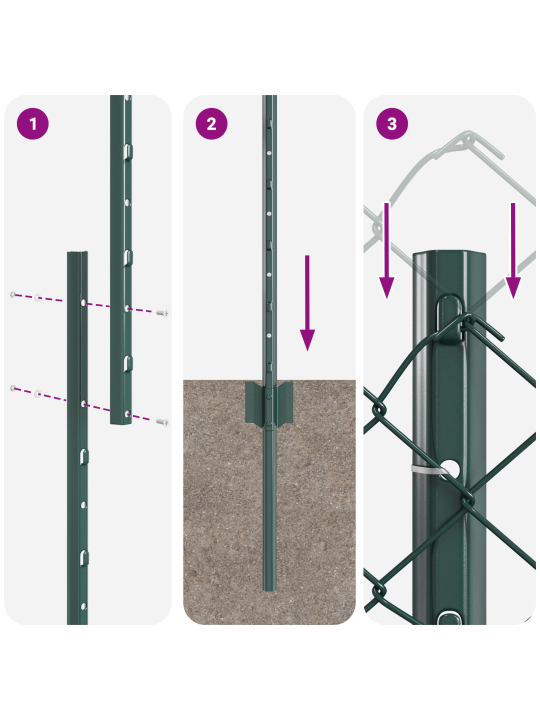Kettskonstruktsioon 10 u postiga roheline 1x10 m teras