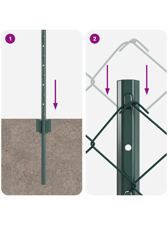 Ahel-link aed 10 u posti rohelise 0.8x10 m teras