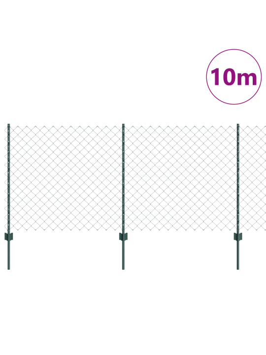 Ahela-aed 10 u posti rohelise 1x10 m terasest