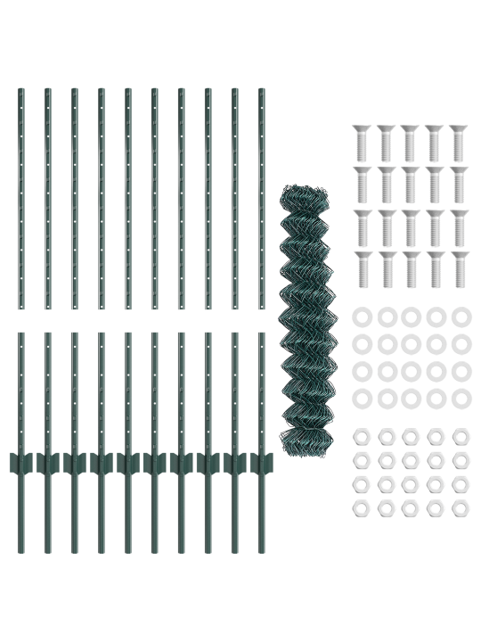 Ahela-aed 10 u posti rohelise 1x10 m terasest