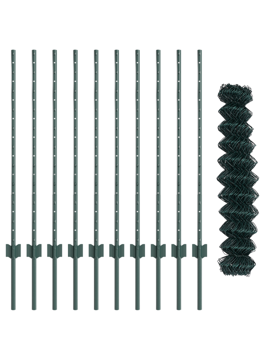 Ahela-aed 10 u posti rohelise 1x10 m terasest