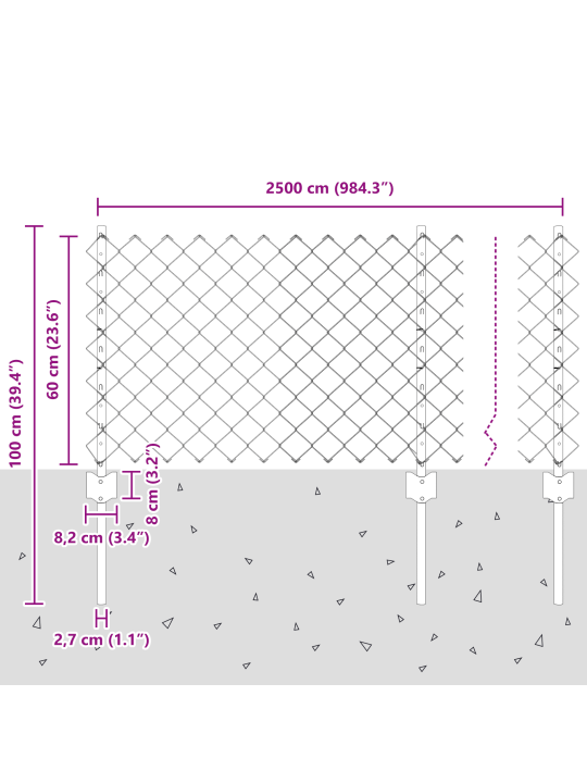 Ahelaaed 22 u postiga roheline 0.6x25 m teras