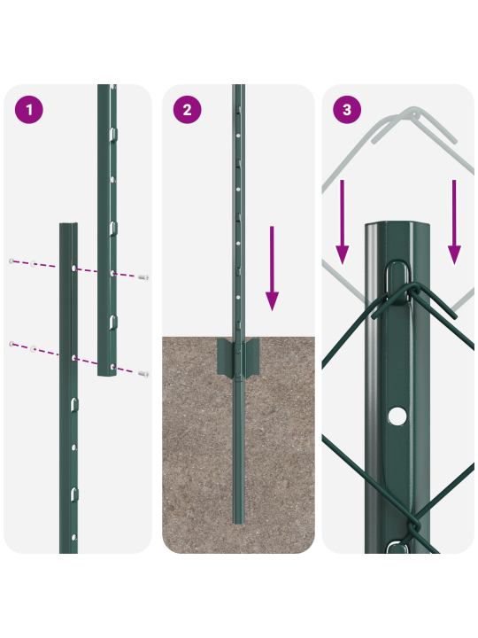 Ahelakaed 22 u-postiga roheline 1.2x25 m teras
