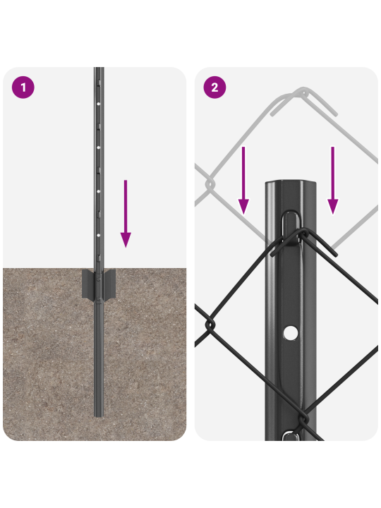 Aia komplekt 2-osaline hall galvaniseeritud teras 25 x 0.8 m