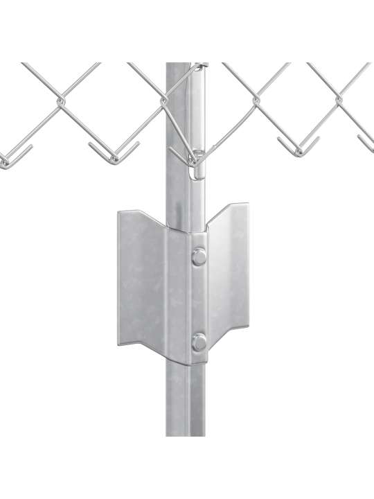 Galvaniseeritud terasest aia aed 10 u posti hõbedane 0.4x10 m teras