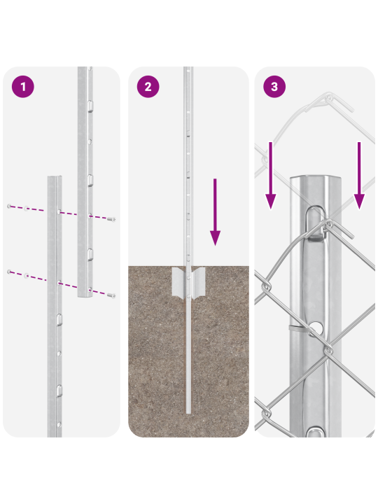 Ahel-link aiapink 20 u posti hõbedane 1.5x10 m teras