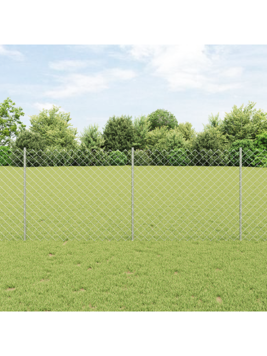 Galvaaniseeritud terasest aed 20 u postiga hõbedane 1x10 m teras