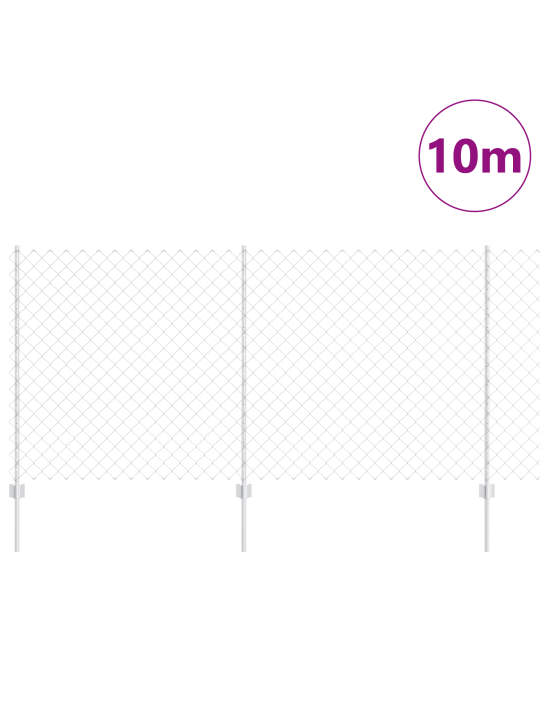 Ahelaga piir 20 u postiga hõbedane 1.2x10 m teras