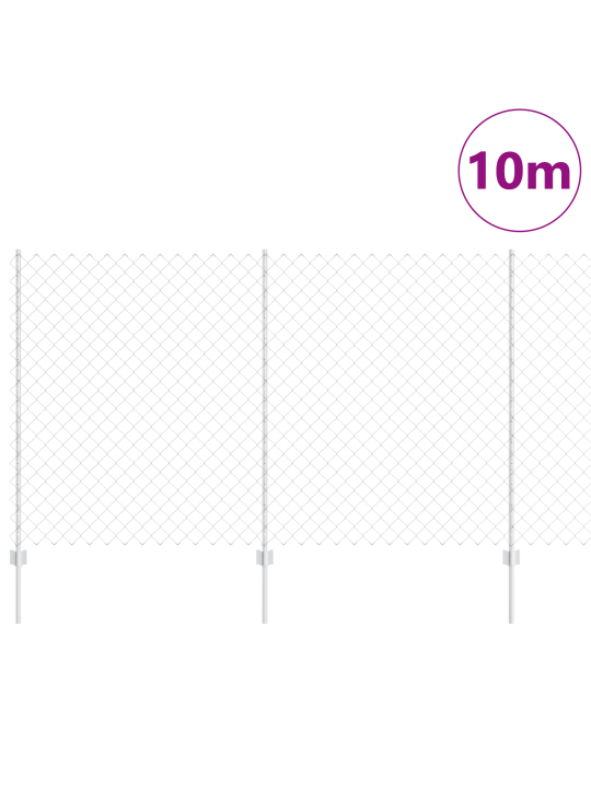 Ahel-link piirdeaed 20 u-postiga hõbedane 1.4x10 m teras