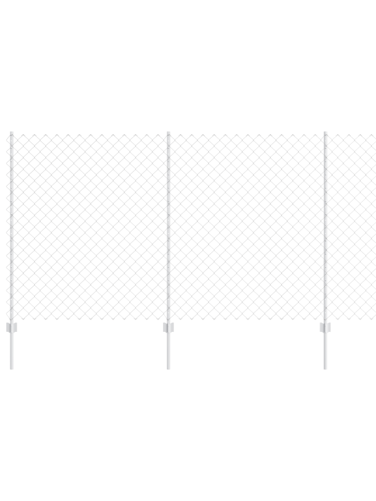 Ahel-link piirdeaed 20 u-postiga hõbedane 1.4x10 m teras
