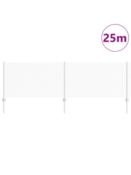 Aianduse komplekt 22 u-postiga hõbedane 0,8x25 m teras