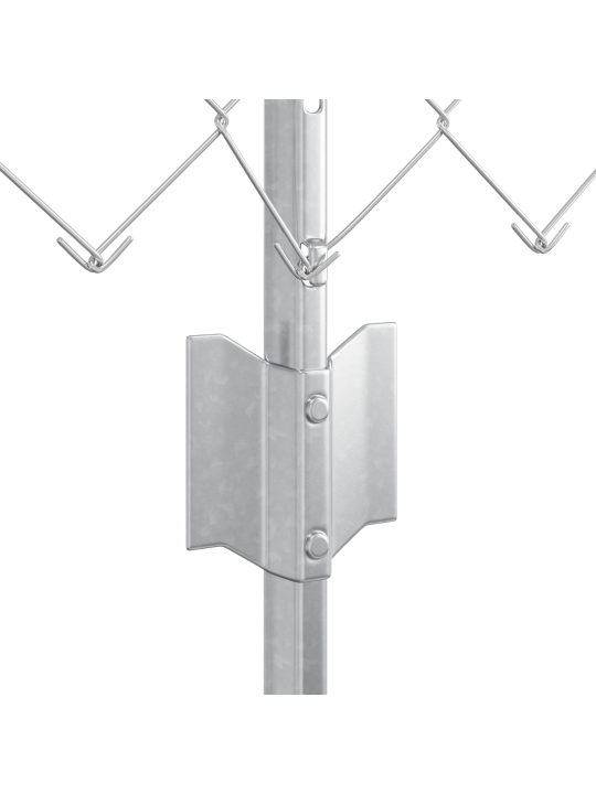 Ahela aiamaa aed koos 22 u-postiga, hõbedane 0.6x25 m, teras