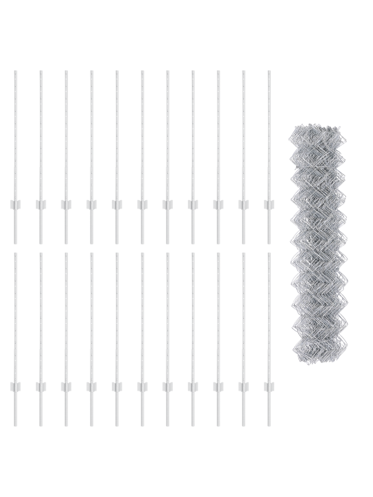 Aiapidaja komplekt 2 tk galvaniseeritud teras 25 x 1 m vastupidav
