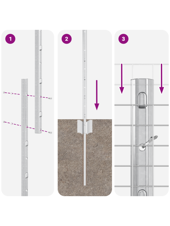 Aiapiirdekomplekt 2-osaline galvaniseeritud teras