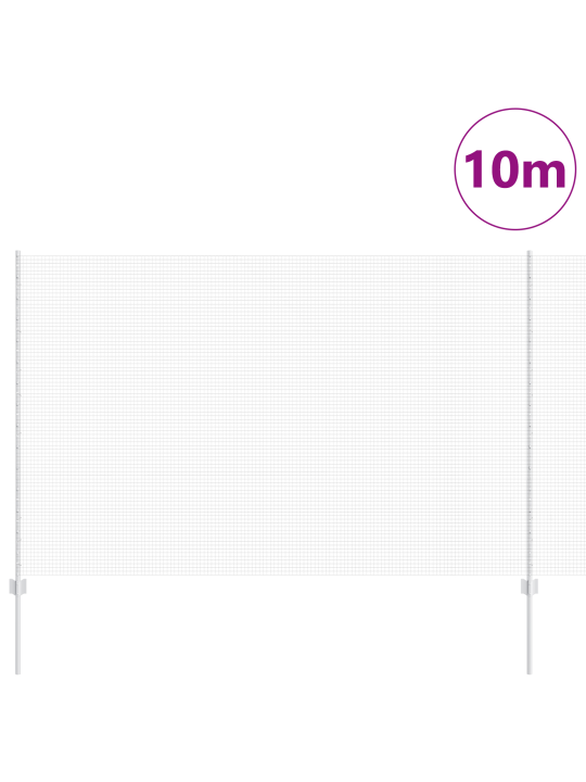 Keevitatud traiaed 10 u poste hõbedane 1.6x10 m teras