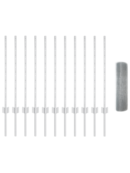 Keevitatud traadi aed 11 u-pulgaga hõbe 0.8x25 m teras