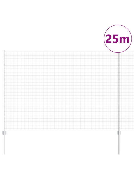 Keermestatud tara koos 22 u postiga hõbedane 1.6x25 m teras