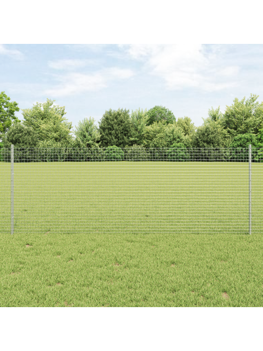 Keevitatud traaadiga aed koos 22 u posti hõbedane 0.8x50 m teras