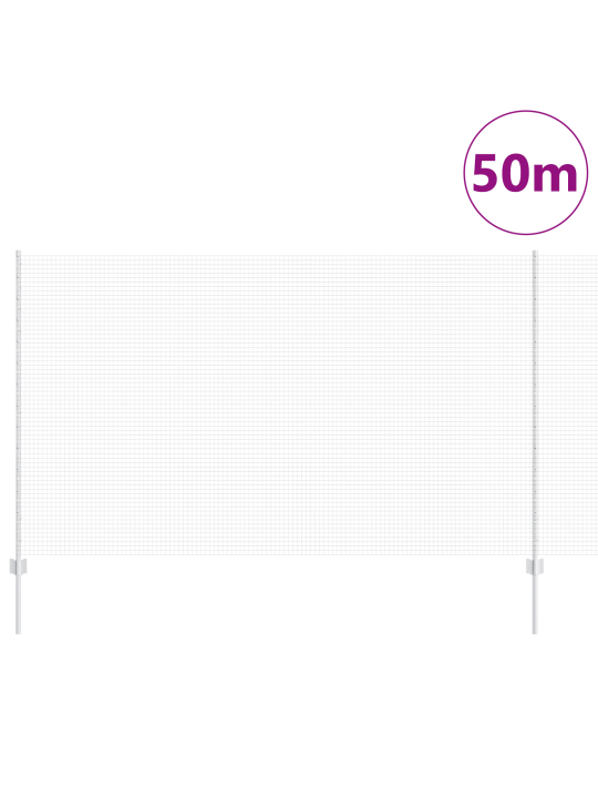Keermestatud traadi aed koos 44 u postiga hõbedane 1.4x50 m teras