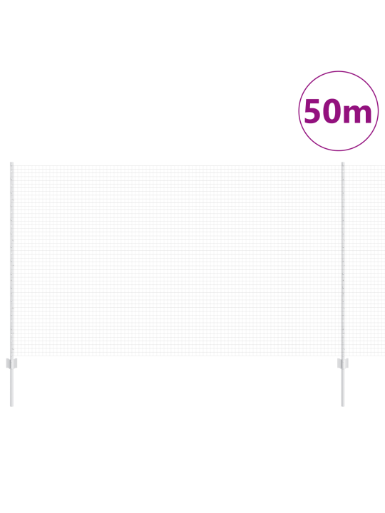 Keevitatud traadi aed koos 44 u-postiga hõbe 1.4x50 m teras