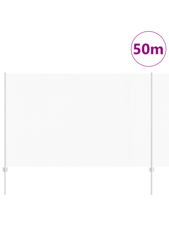 Keevitatud traadi aed 44 u postiga hõbedane 1.6x50 m teras