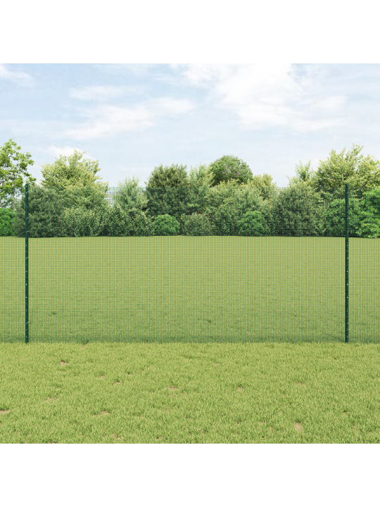 Keevitatud traadi aed 5 u postiga roheline 1.2x10 m teras