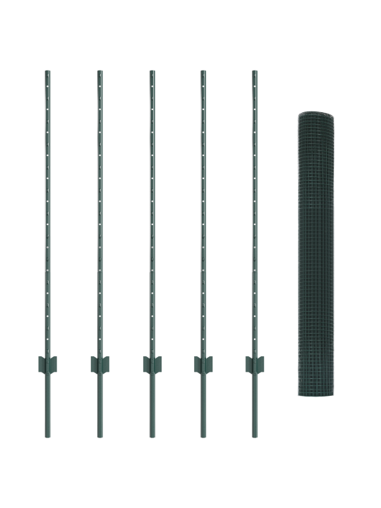 Keermestatud traadi aed 5 u posti rohelises 1.2x10 m teras