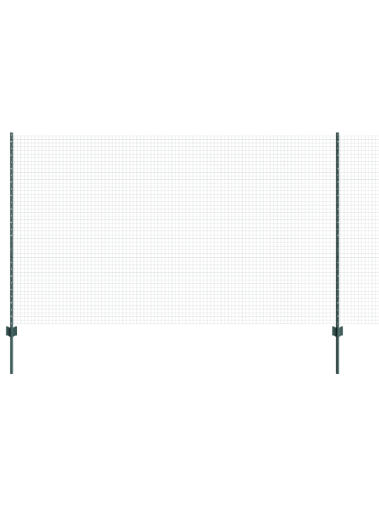 Keevitatud traadi aed 5 u-postiga roheline 1.4x10 m teras