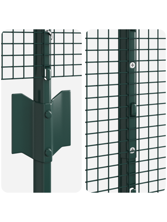 Keermestatud traafiku aed 5 u-postiga roheline 1.6x10 m teras