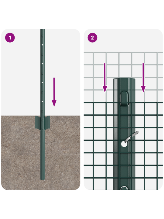 Keeratud traadi aed 11 u postiga roheline 0.8x25 m teras
