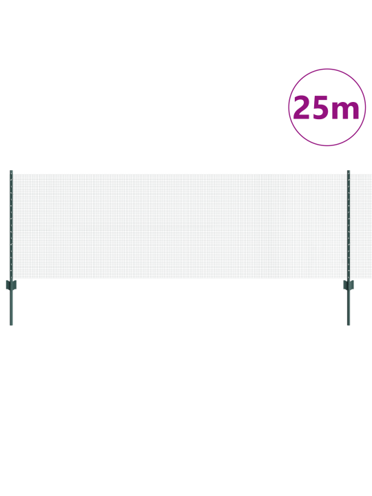 Keeratud traadi aed 11 u postiga roheline 0.8x25 m teras