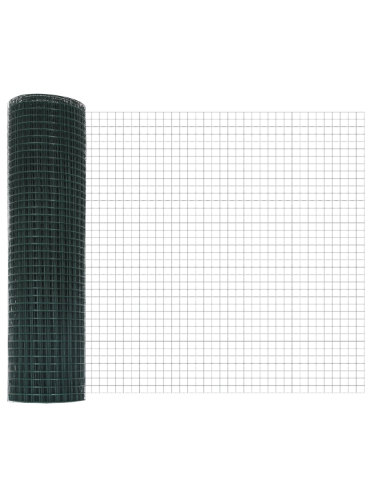 Keermestatud traadi aed koos 11 u-postiga roheline 0.8x25 m teras