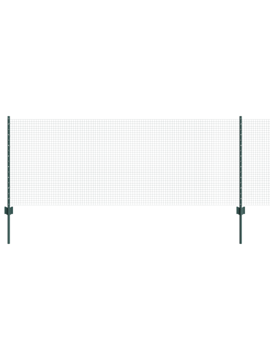 Keevitatud traat aed koos 11 u postiga roheline 0.8x25 m teras