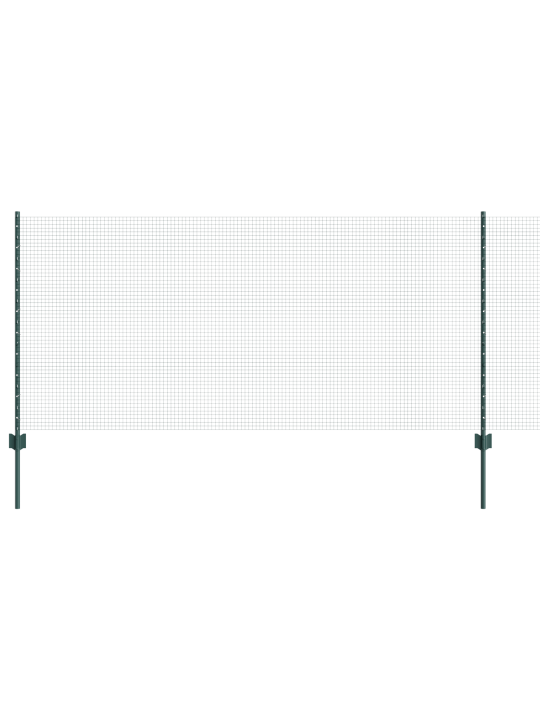 Keevitatud traadi aed koos 11 u-postiga roheline 1x25 m teras