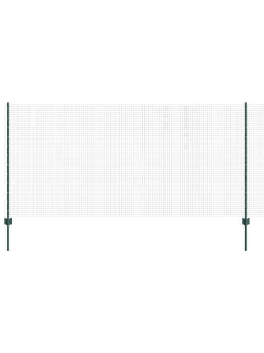 Kokkuvolditud traadiga tara koos 11 u-postiga roheline 1,2x25 m teras